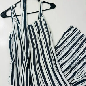 COTTON ON‎ Stripe Jumpsuit w/Tie Waist Belt Size Small